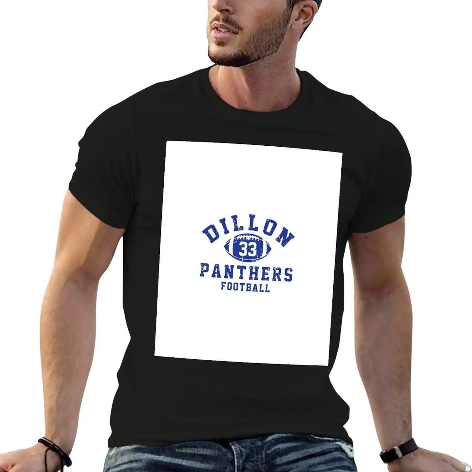 Camiseta de futebol Dillon 33 Panthers, camiseta de algodão 100%, camiseta masculina com estampa personalizada, camiseta de algodão 100%