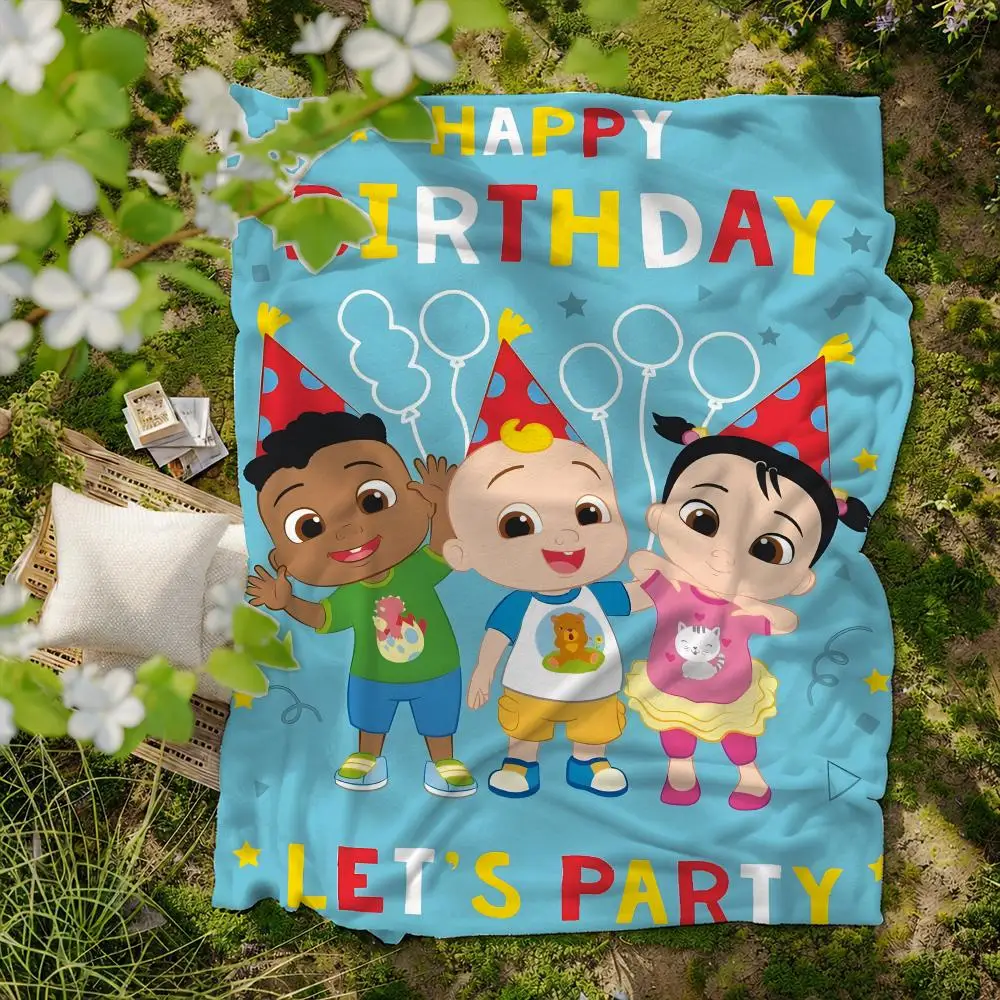 kids C-Coco M-Melon Throw Soft Flannel Blanket for Bed Bedroom Sofa Picnic Throw Skin-friendly Breathable Gift Cover