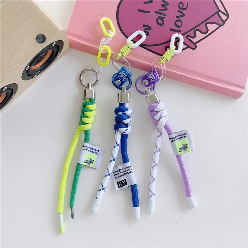 Korean Fashion Cute Hanging Cord Mobile Phone Case Short Chain Bag Jewelry Gift Outdoor Buckle Rope For iPhone 15 Pro Max Case