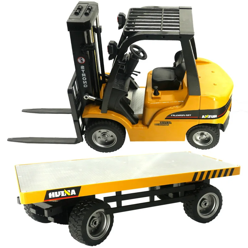 

Huina 1576 1:10 Simulation Large Sound And Light Forklift Flatbed Truck Combination Electric Remote Control Engineering Vehicle