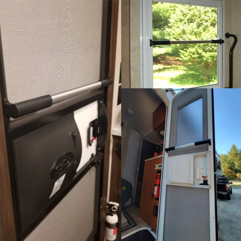 Grab Handle Adjustable RV Screen Door Handle Aluminum 21‑5/8in to 28‑5/8in Grab Bar Cross Bar RV