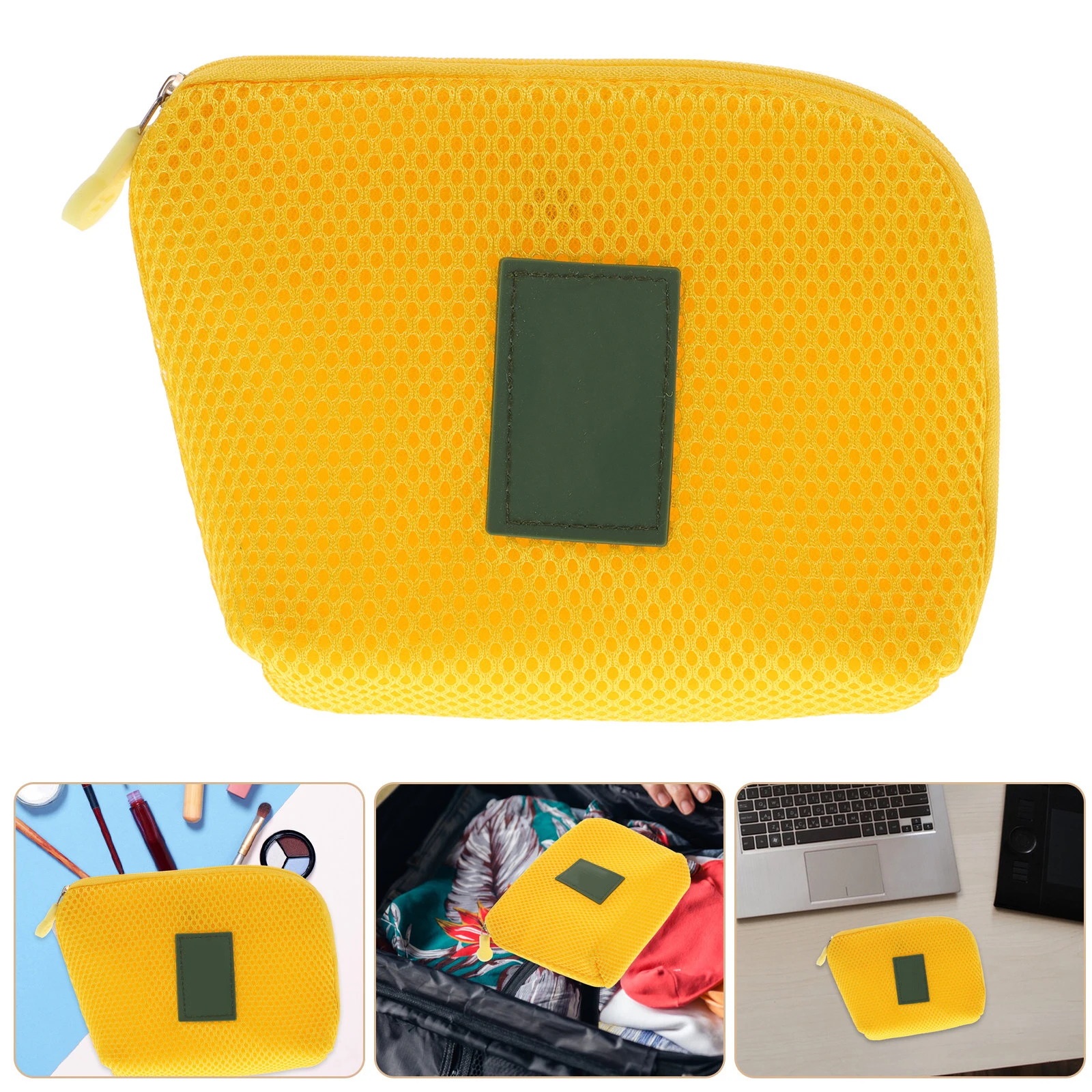 

Shockproof Digital Storage Bag Universal Organizer For Phones Earphones Chargers Cables Mouse Toiletry Travel Pouch Small Yellow