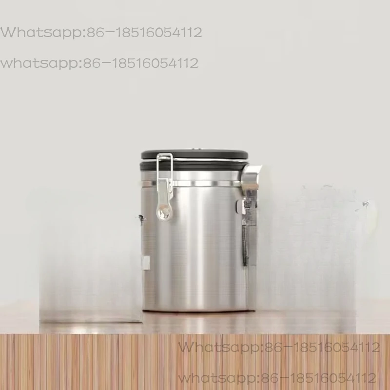 Sealed Tank 304 Food Grade Moisture-proof Exhaust Coffee Bean Storage Tank Nut Milk Powder Tea Storage Tank 1pcs