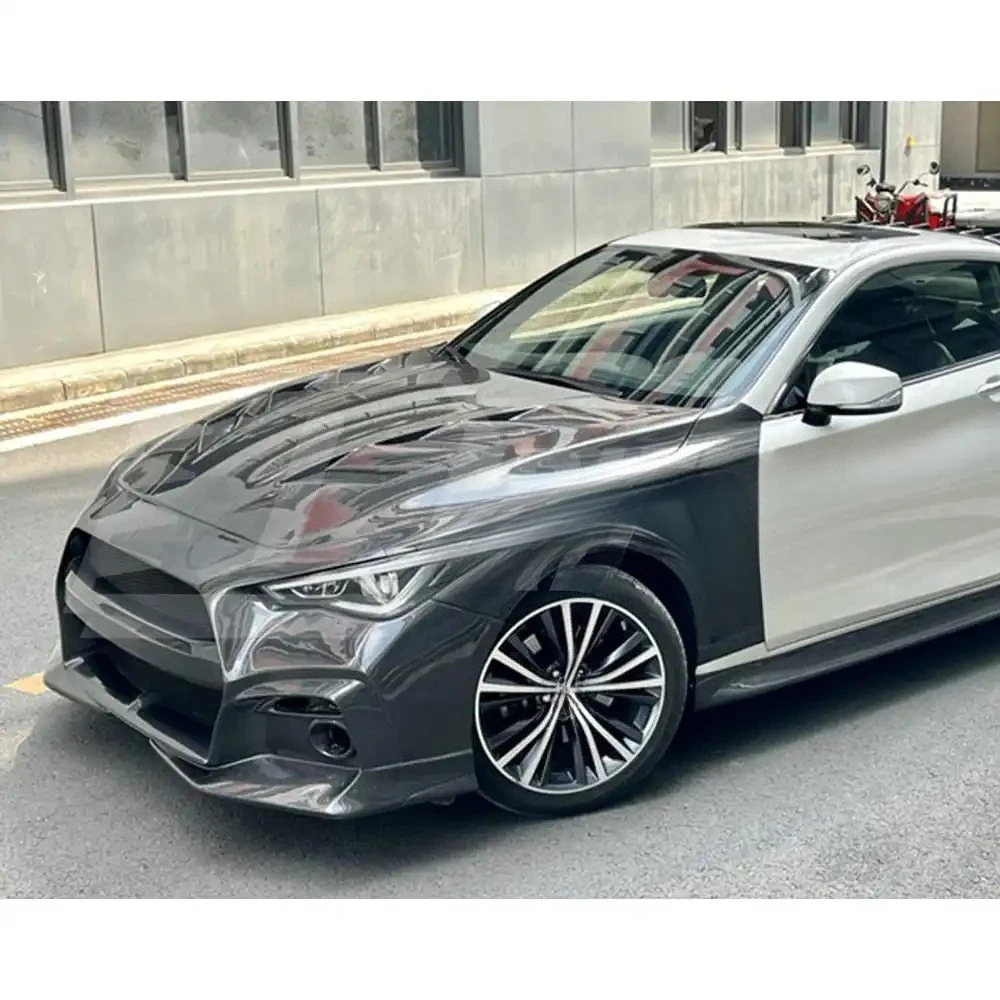 المصد الأمامي من ألياف الكربون طراز Blit لمجموعة هيكل Infiniti Q60