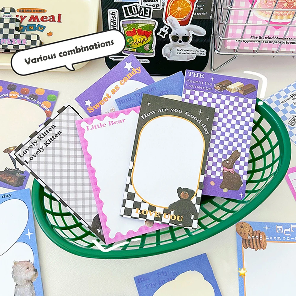 80 American retro series sticky notes, cute notebook, non sticky note paper, student notebook, material notebook