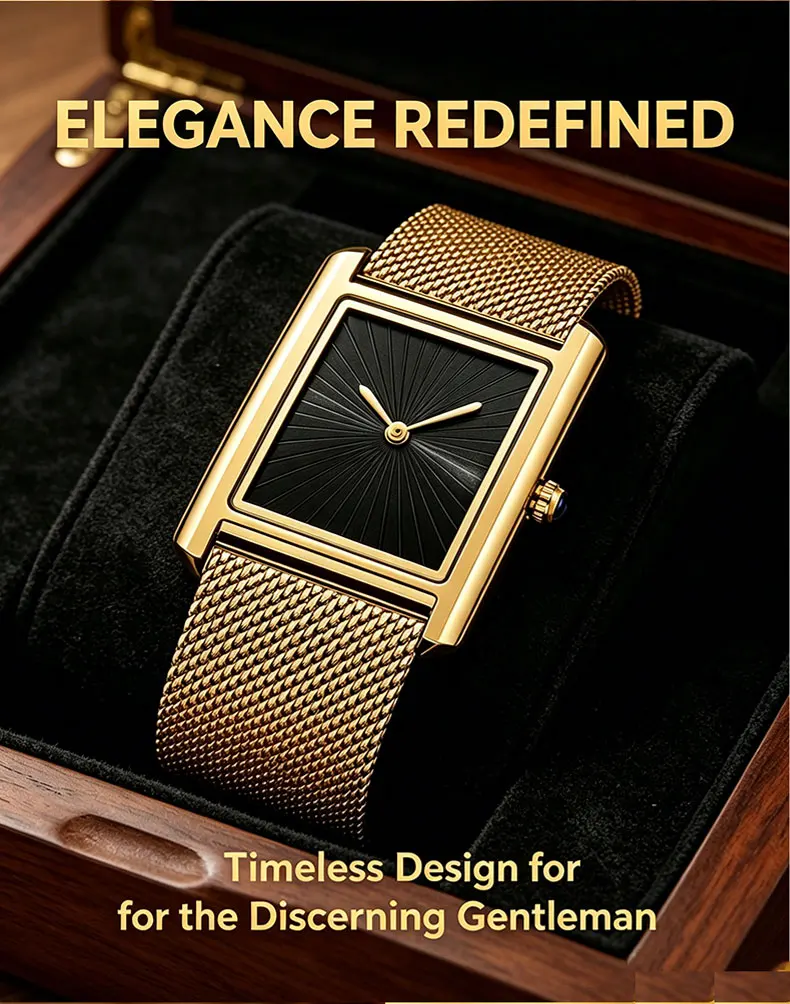 Relojes de pulsera de cuarzo de lujo para hombre, novedades 2026, reloj cuadrado impermeable, reloj masculino, regalos, 