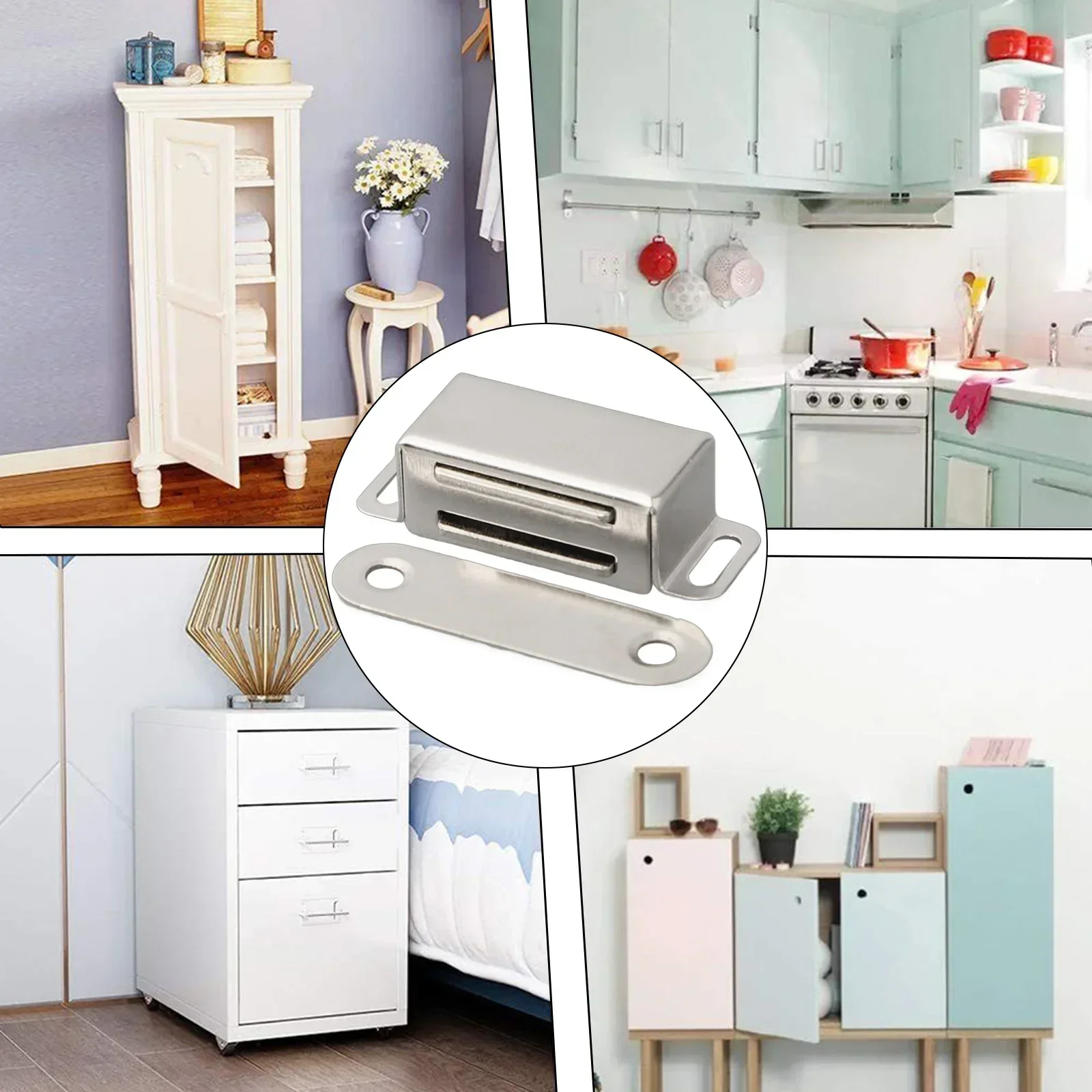 Brand New Chiusura magnetica 1 pz Armadio resistente in acciaio inossidabile 304 Resistenza magnetica per carichi pesanti Miglioramento domestico