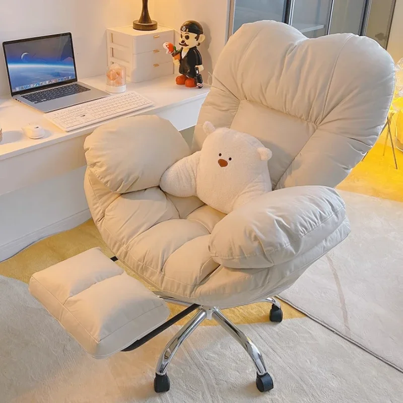 

Beauty Salon Chairs Portable Folding Swivel Chair Office Ergonomic Computer Armchair Kneeling Student Relax Advanced Work Pink