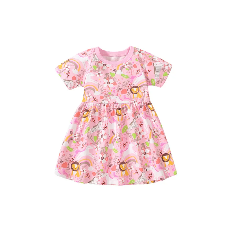 

Summer Girls Princess Dress Style Cartoon Children's Dress Cotton Short Sleeve Children's Dress