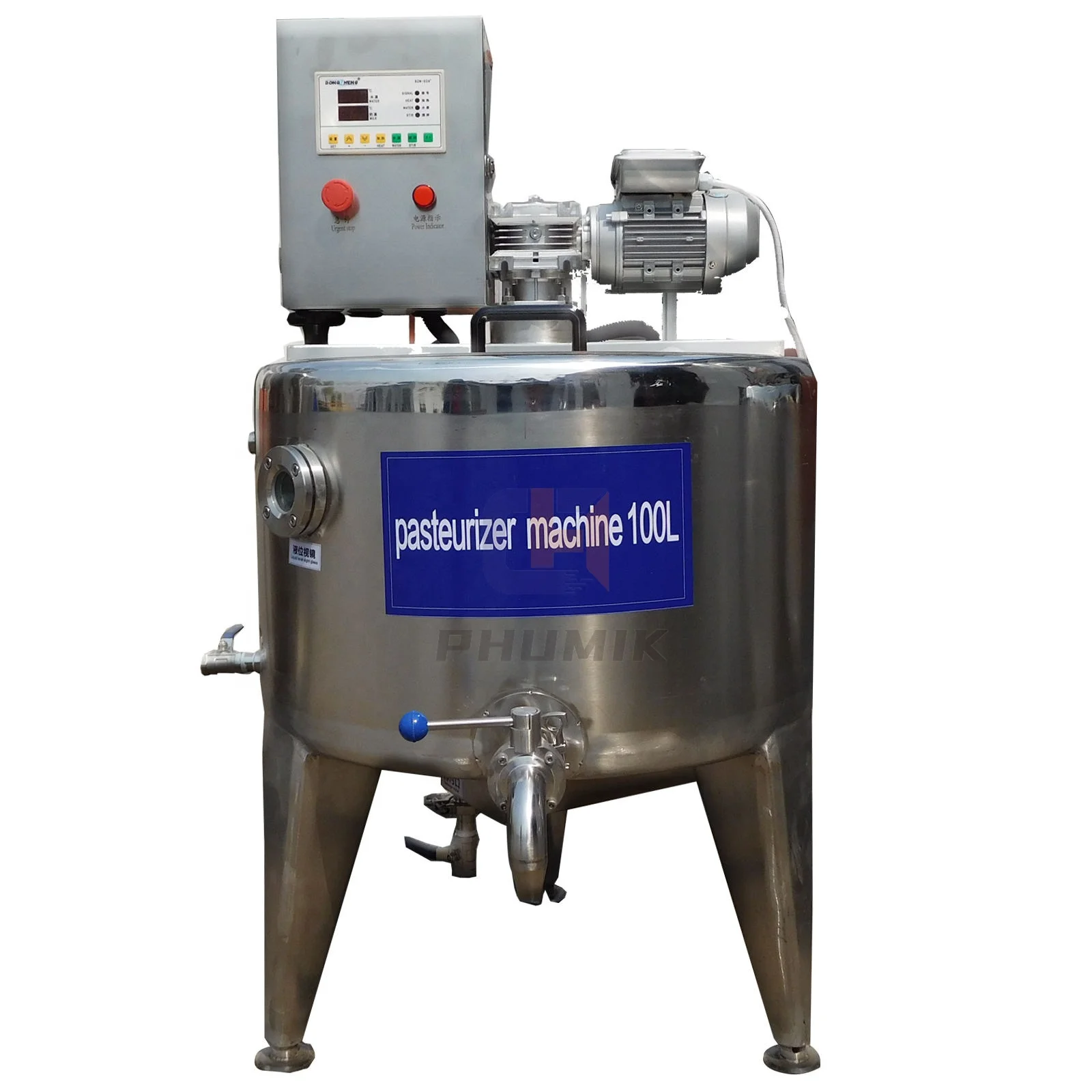 Food Grade Steel Beer Pasteur Batch Tank Machine 100 Liter Milk Pasteurizer With Cooling 10 20 30 50 60 120 150 200 300L 500