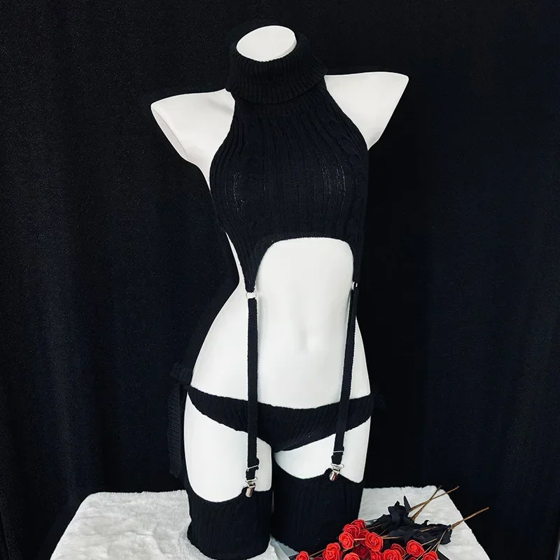 Gotoh hitori bocchi the Rock ชุดคอสเพลย์ผู้หญิงเซ็กซี่สีขาวเสื้อกันหนาวบอดี้สูทชุดกระต่ายชุดนักเรียนผู้หญิงฮาโลวีน