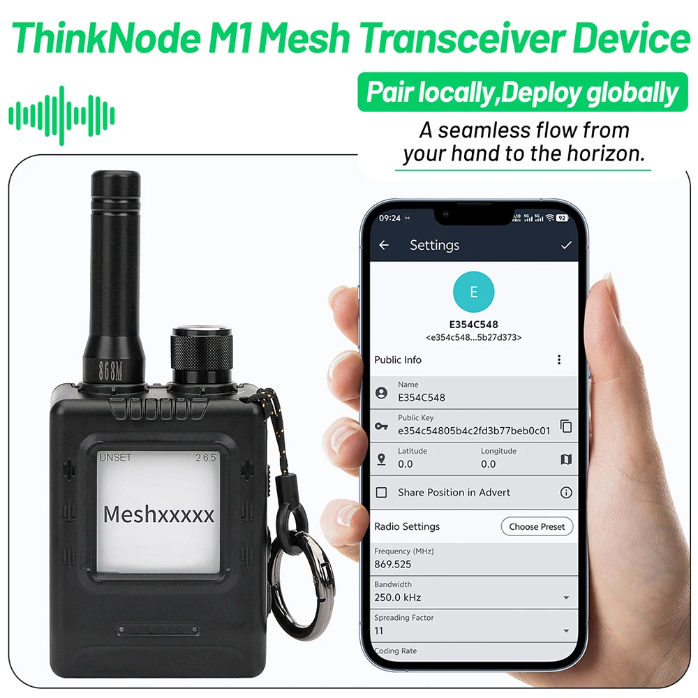 ELECROW ThinkNode M1 M5 Meshtastic LoRa-Knoten mit E-Ink-Bildschirm & GPS 868MHz 915MHz NRF52840 SX1262 Drahtloses Modul – Detail 5
