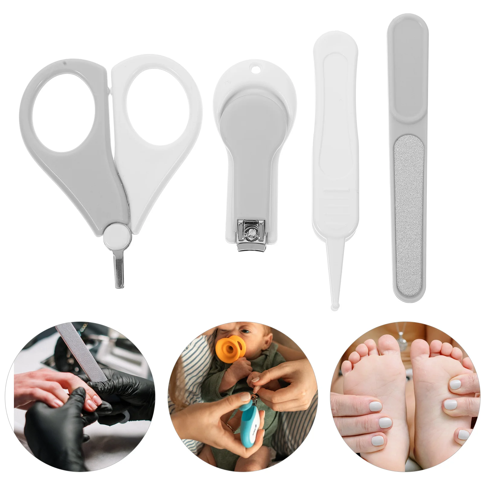 

1Set Baby Nail Kit Durable PP ABS Stainless Steel Infant Manicure Tools Storage Case Newborn Pedicure Baby Nail Kit