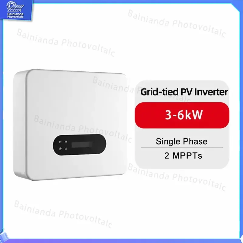 Grid Tied Solar Inverter 3KW 3.6KW 4.2KW 5KW 6KW Single Phase 2 MPPT PV Power Converter 50Hz 60Hz 21.7 Efficiency On Grid