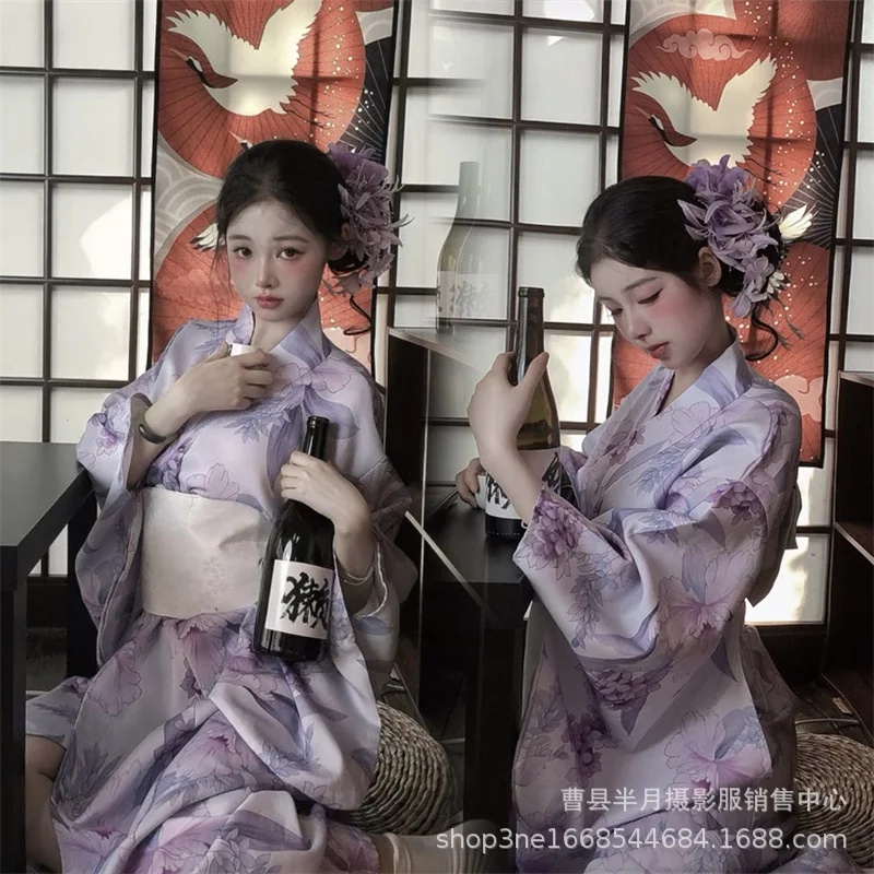New Studio Model Japanese Kimono Women's Formal Wear Improved Traditional Yukata God Girl Photo Dress