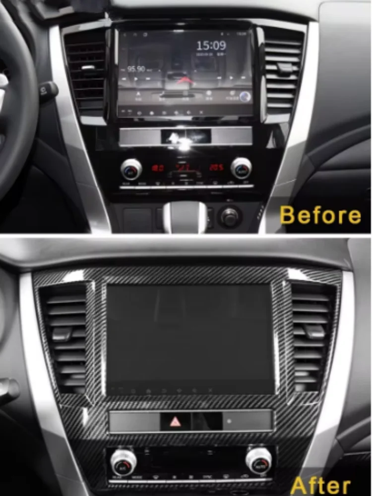 

Car Navigation GPS Panel Cover Trim For Mitsubishi Pajero/Montero/Shogun sport 2020-2022 2023 2024 Carbon Interior Accessories