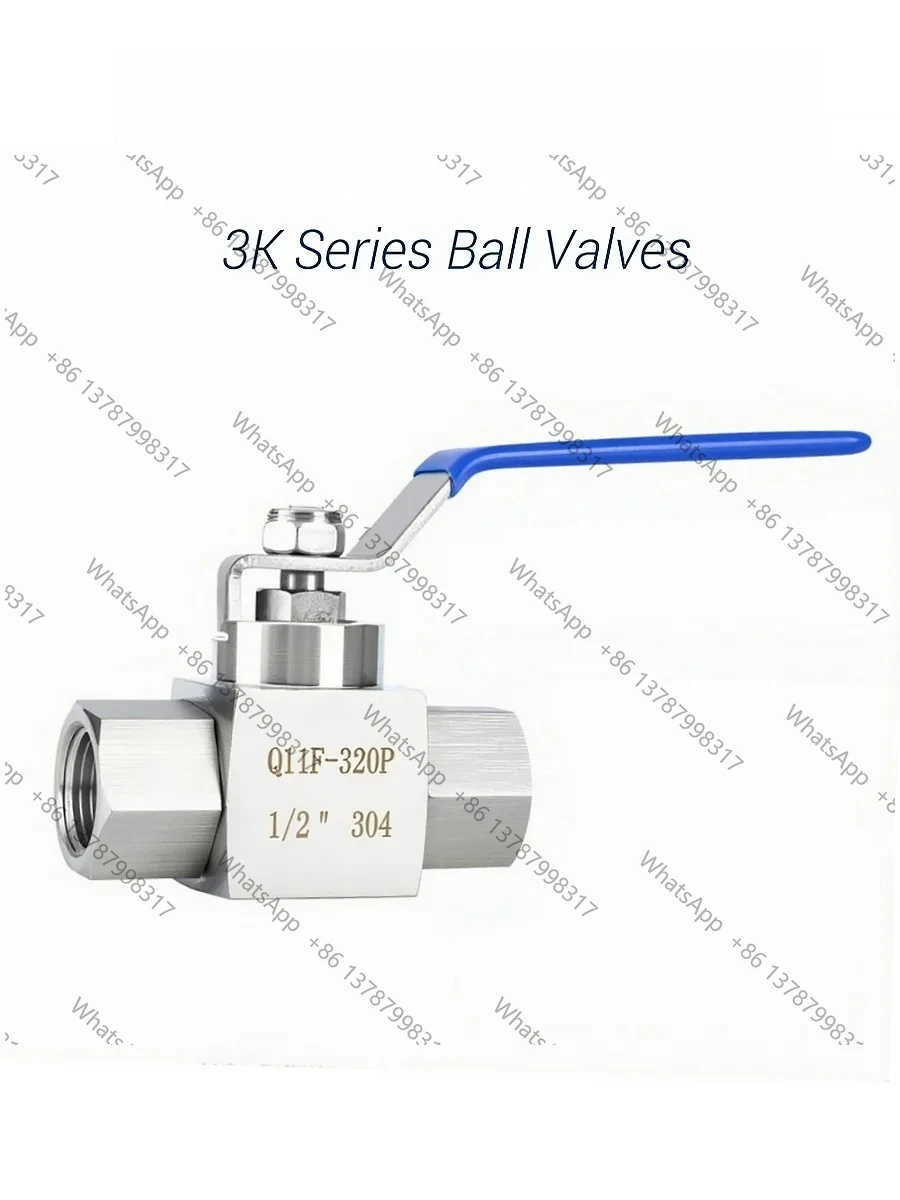 304 Stainless Steel Ball Valve Female Thread BSP 1/4 3/8 1/2 3/4 1 High Pressure 3000Psi
