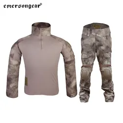 Emersongear Gen2 BDU Combat Suit Camouflage Uniform Tactical Shirt Pants with Elbow Knee Pads Hunting Clothing Atacs G2 EM6912