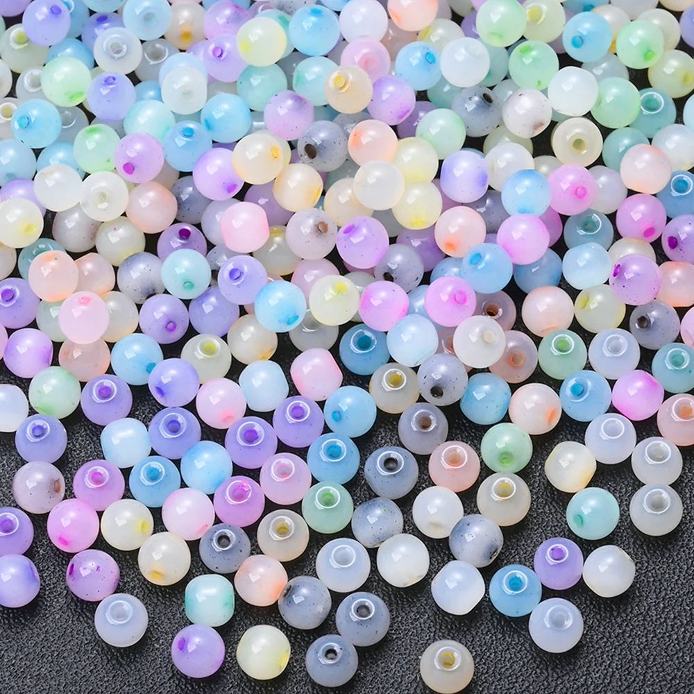 200 Stück Bunte Katzenauge-Glasperlen Hochwertige Lose Spacer-Perlen für Schmuckherstellung DIY Armband Halskette Zubehör – Detail 2