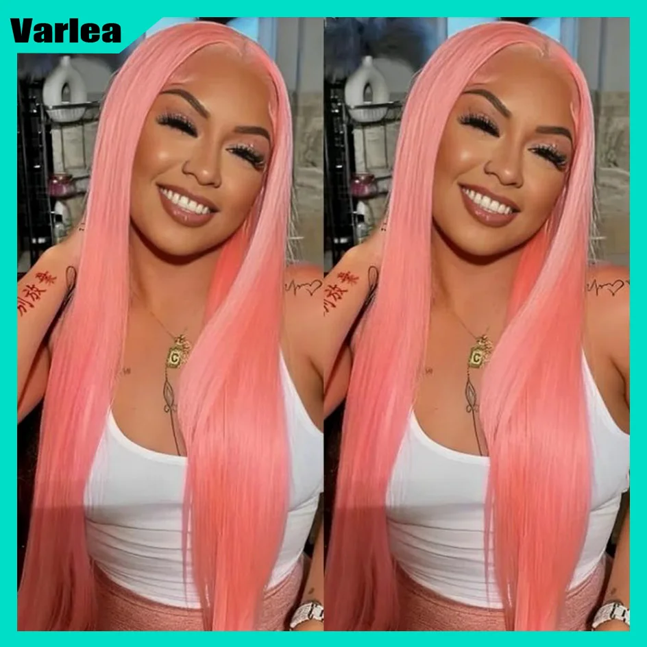 Varlea 13x6 Hd Lace Frontal Wig Straight Pink Lace Front Wig Human Hair Colored 13x4 Lace Front Wig Human Hair Brazilian