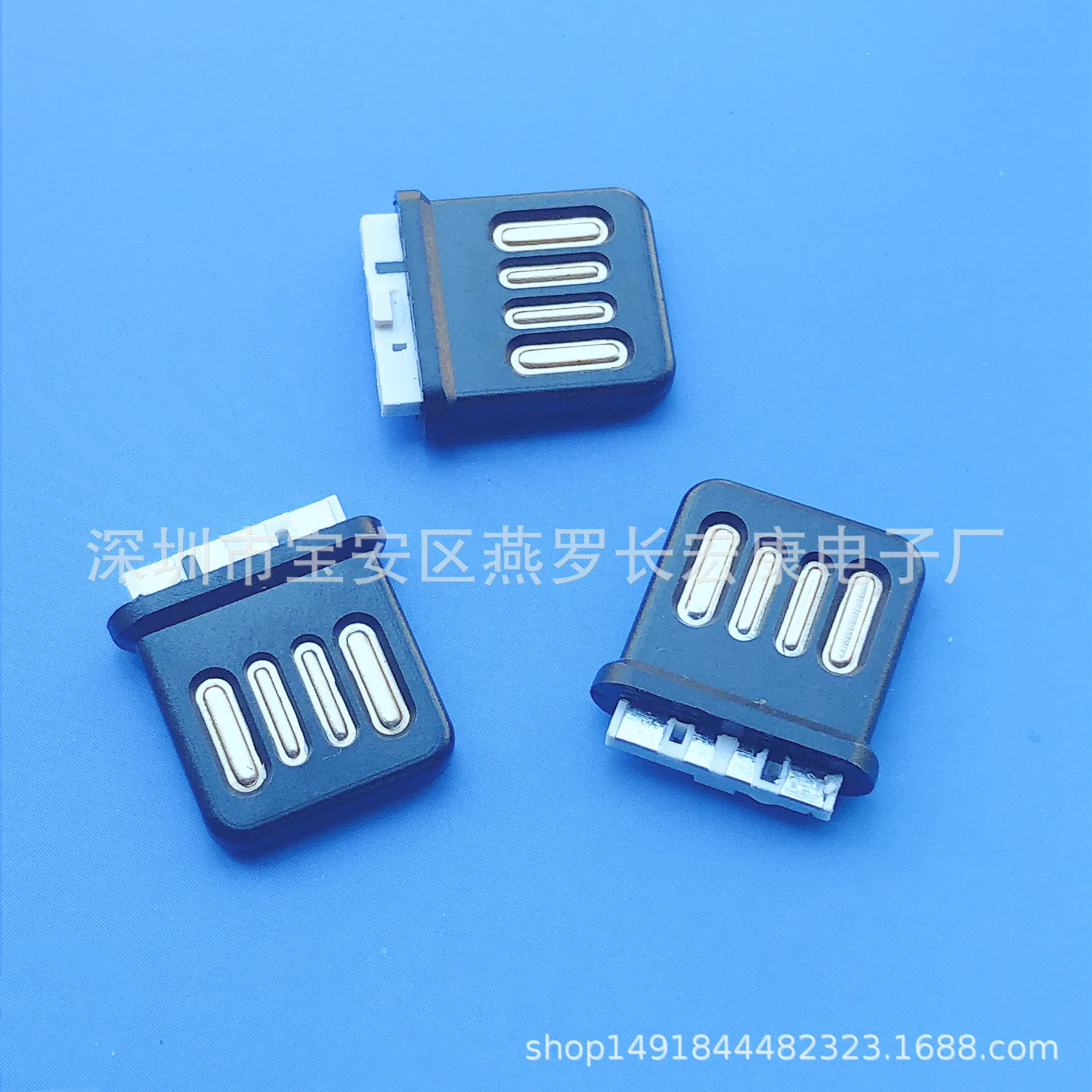 For USB 4p A male, soldered wire type, double-sided plug/front and back plug, high current, short body L15