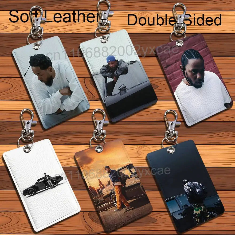 

Album GNX Kendrick Lamar Rectangle ID Card Case Keychain Access Card Bag Key Tag Ring Leather Card Holder Key Ring Access