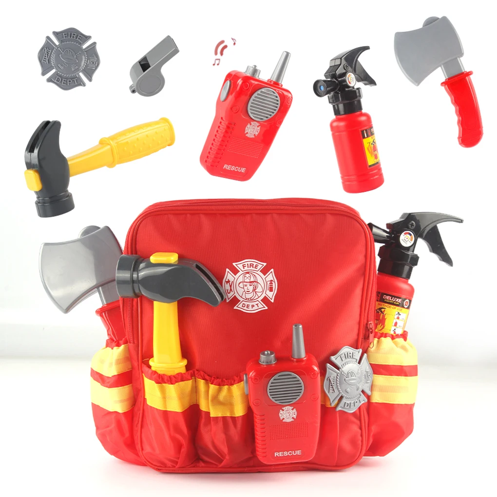 1 Set Firefighter Tools Toy Exquisite Realistic Fireman Props Firemen Equipment Props Role-playing Plaything Children Playthings