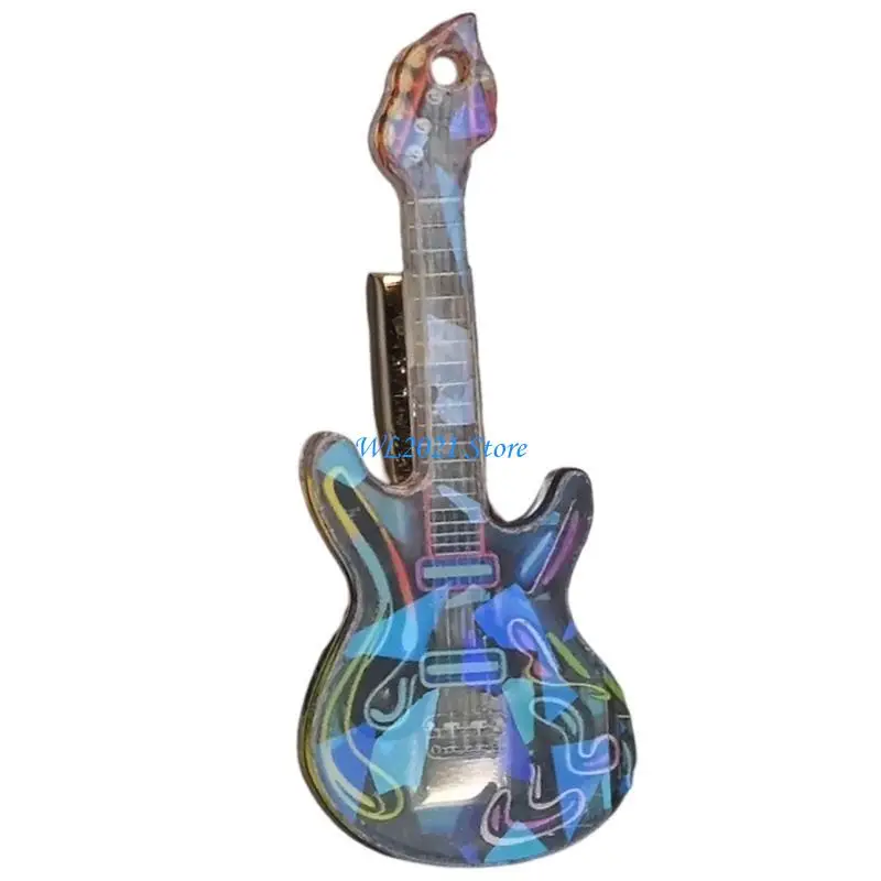 

G5GC Acrylic Guitar Pattern Hair Pin Durability Hair Clip Lovely Styles Hair Clip