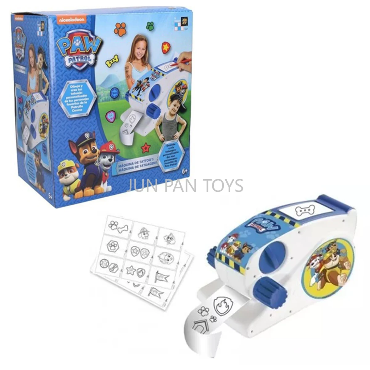 Original Paw Patrol Simba Patrulla Canina Tattoo Factory Temporary Tattoo Machine Decorate Your Arm Action Figure Child Toy Gift