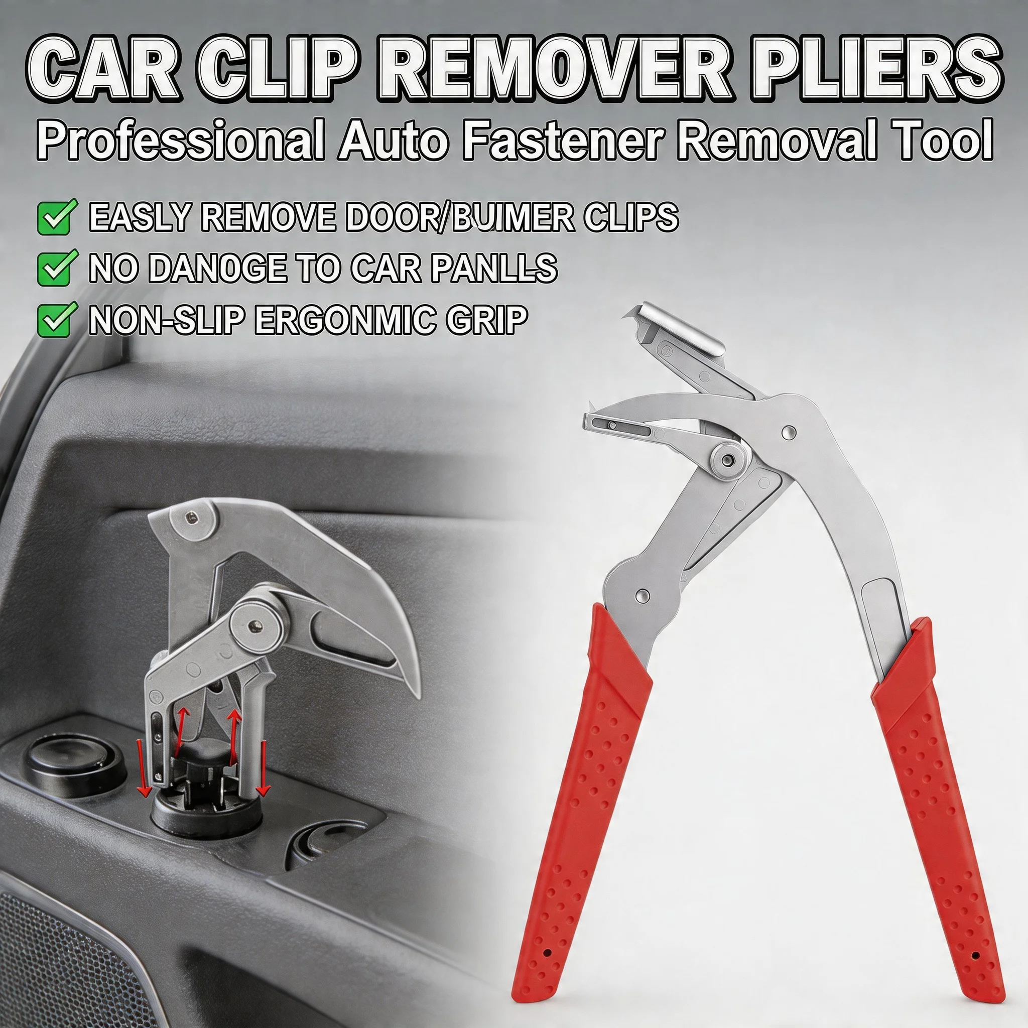 

Car Clip Removal Pliers Plastic Rubber Round Nail Fastener Remover No Scratch For Car Door Panel Chassis Trunk Repair Tool