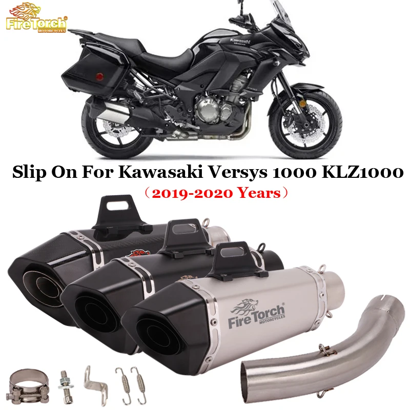 

Slip On For Kawasaki Versys 1000 KLZ1000 2019 - 2020 Motorcycle Exhaust Exhaust Modified Middle Link Pipe With Muffler Moto Tube