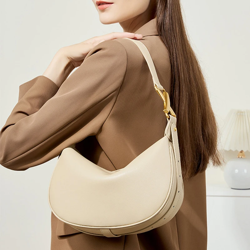 100% genuine leather women\'s bag designer creates luxury shoulder bag, fashionable new crossbody bag, commuting handbag