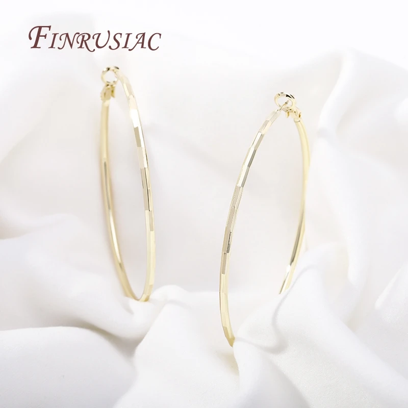Fashion Women's Hoop Earrings 14K Gold Plated 925 Silver Ne…