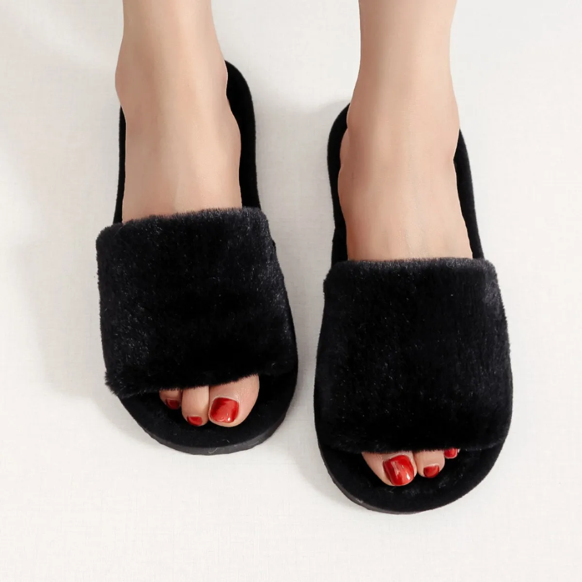 Warm Indoor Cotton Slippers Thick Plush Upper Anti Slip Sole Cozy House Footwear for Winter Home Relax
