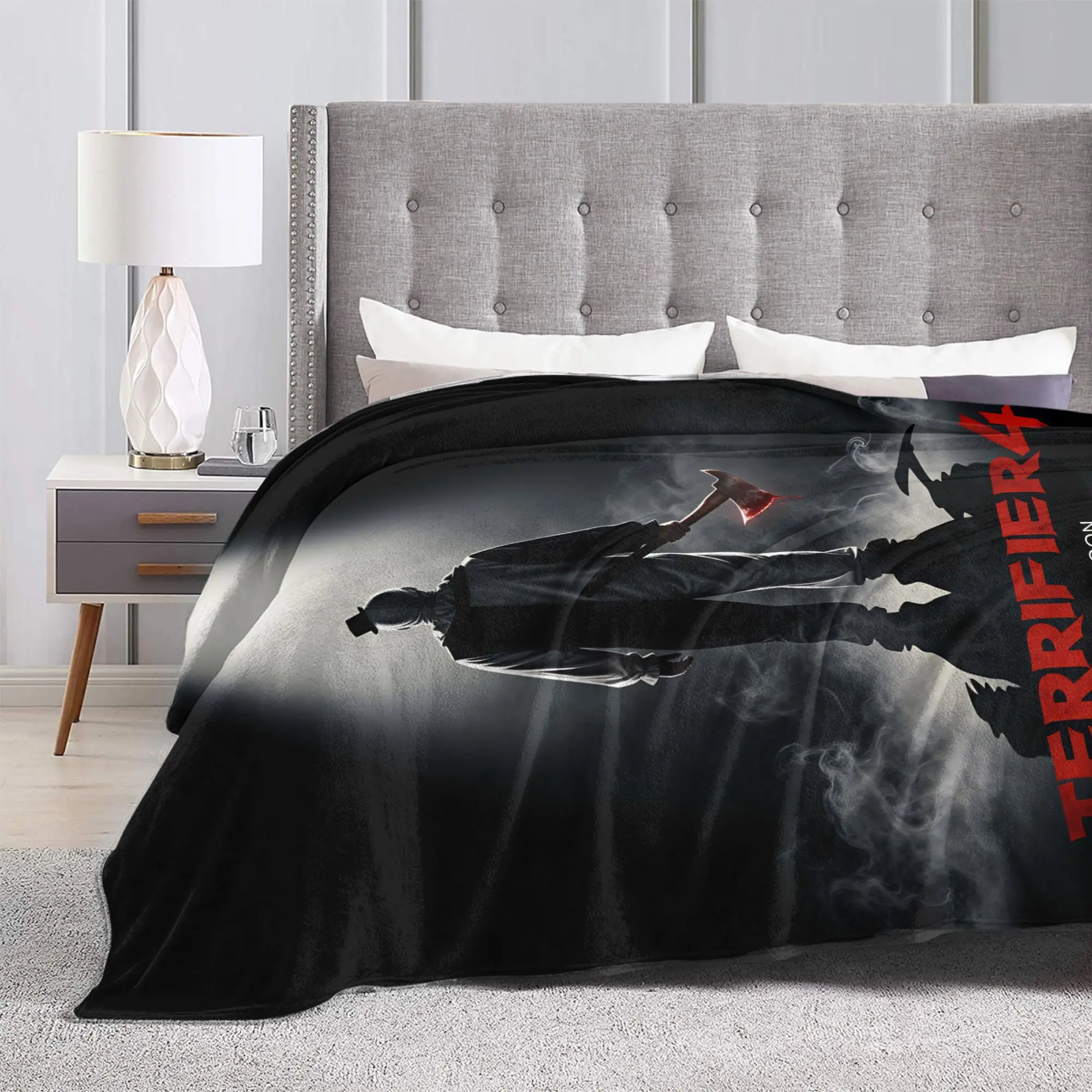 Terrifier 4 Halloween Blankets Horron Soft Fluffy Plush Bedding Throws For Child Couch Bed Flannel Bedspread Bed Cover