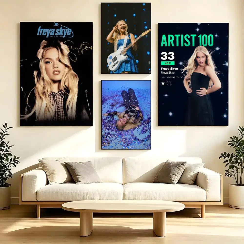 Singer Freya Skye Poster poster Self-adhesive wall stickers, suitable for room decoration, high-quality printing.