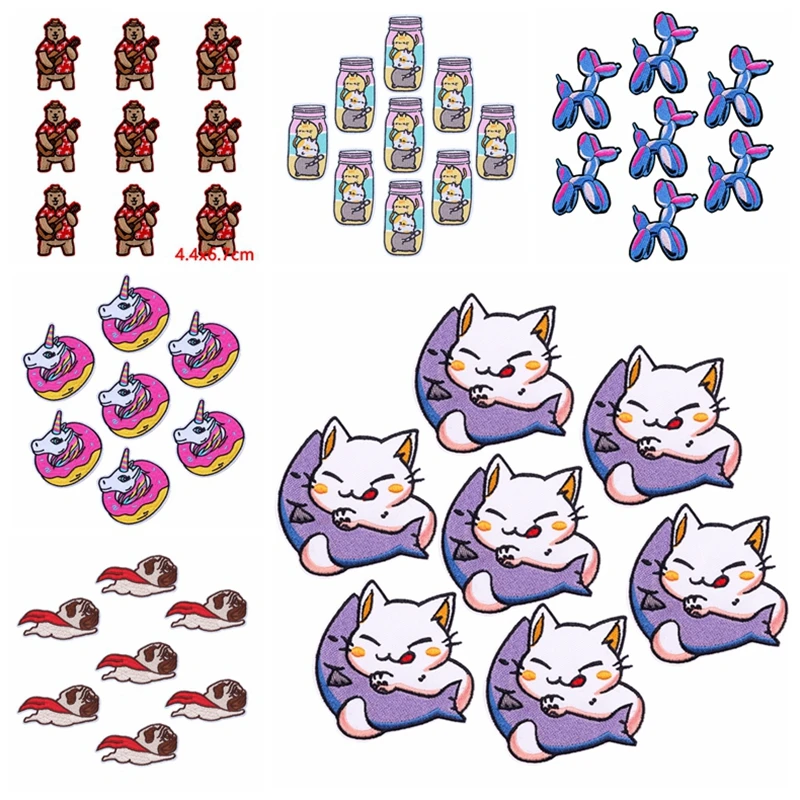 Prajna 10 PCS Wholesale Cartoon Animal Embroidery Patches For Clothes Iron On Patch On Clothes Thermo Adhesive Patches DIY Stick