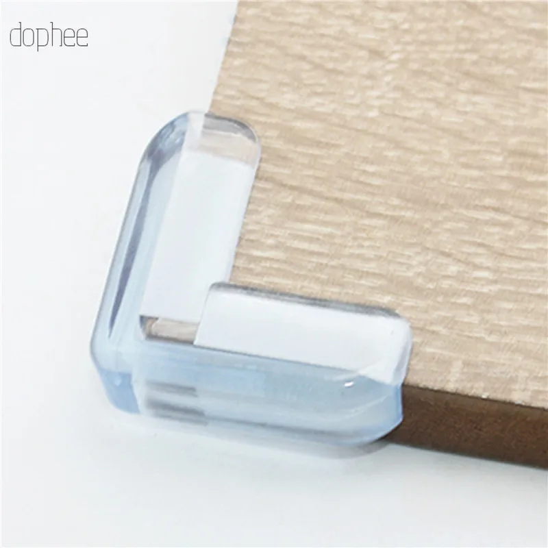 dophee 4pcs PVC Desk Table Guard Edge Child Safety Corner Protector Protection Cover Safe Cushion with Double Side Adhesive Tape