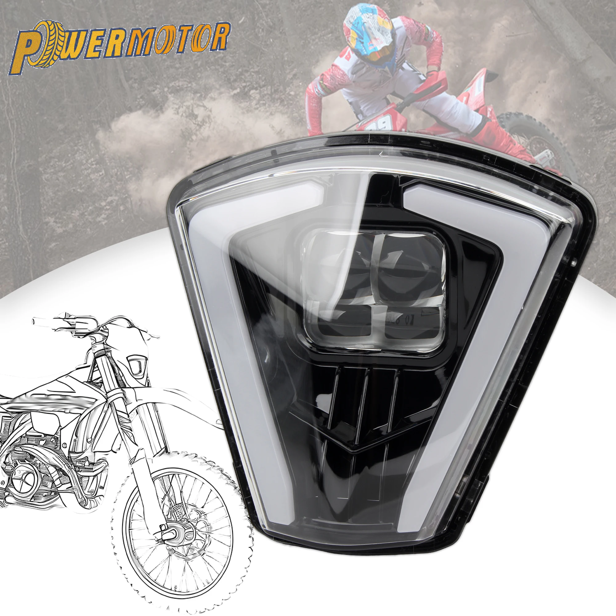 

for GASGAS EC EX ES MC 250 300 350 450F 2024 2025 Motorcycle Headlight LED Wick Enduro Motocross Accessories Supermoto Dirt Bike
