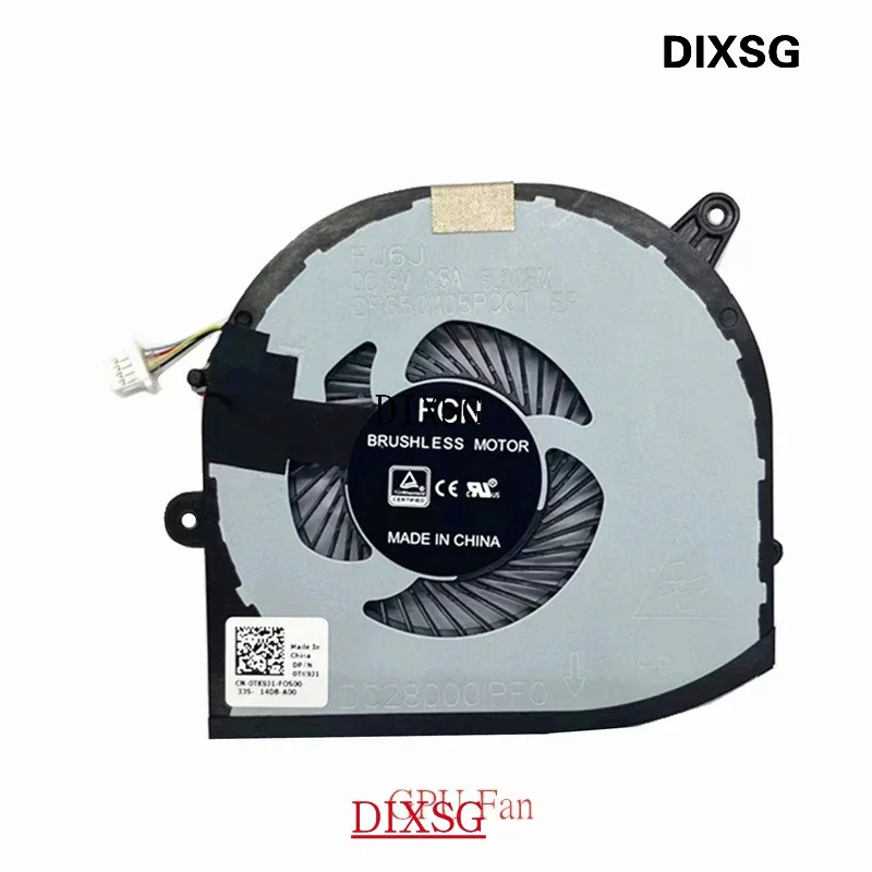 New Original Laptop Cooling Fan For Dell XPS 15 7590 9570M5530 0V9H8N 0F01PX 0TK9J1 008YY9 DC28000NIF0 FM87 DFS501105PR0T DC5V