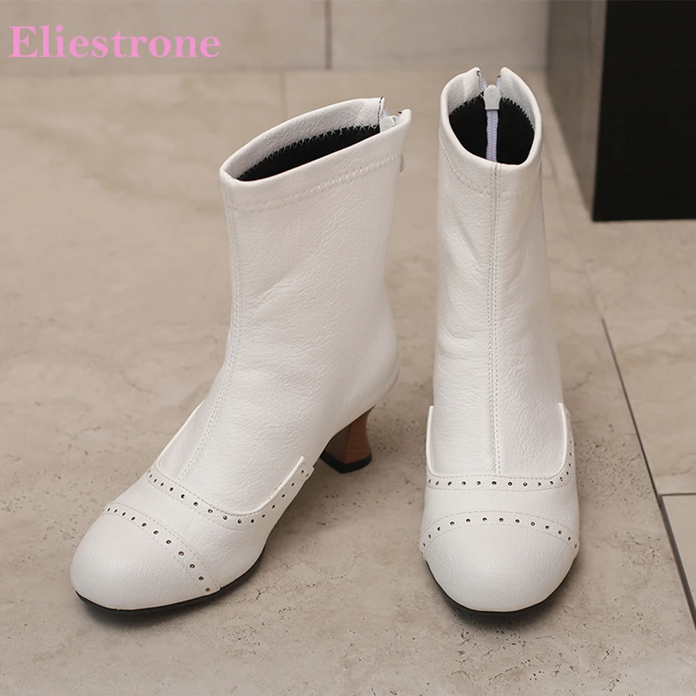 

2025 New Winter Glamour White Yellow Women Ankle Boots High Thin Heel Office Lady Formal Shoes Plus Big Size 11 43 48 50