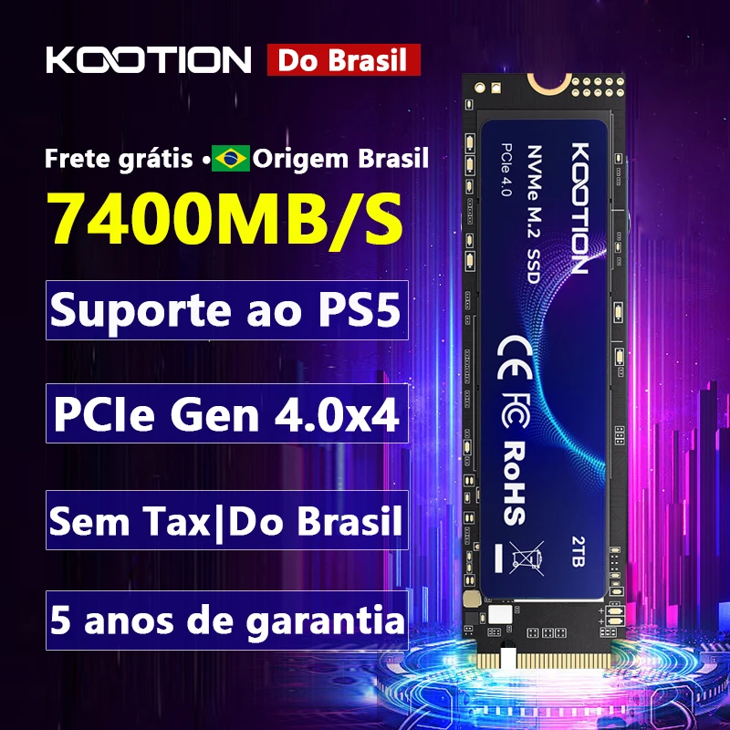 Kootion x16plus ssd nvme m2 1tb 2tb 512gb disco rígido de estado sólido interno pcie 4.0x4 2280 ssd m.2 drive para ps5 laptop pc