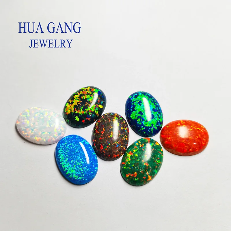 حجم كبير 15x20 مللي متر أوبال مختبر فضفاض مكون الأحجار الكريمة البيضاوي الشكل قاعدة مسطحة كابوشون أوبال الأحجار الكريمة الخرز لصنع المجوهرات
