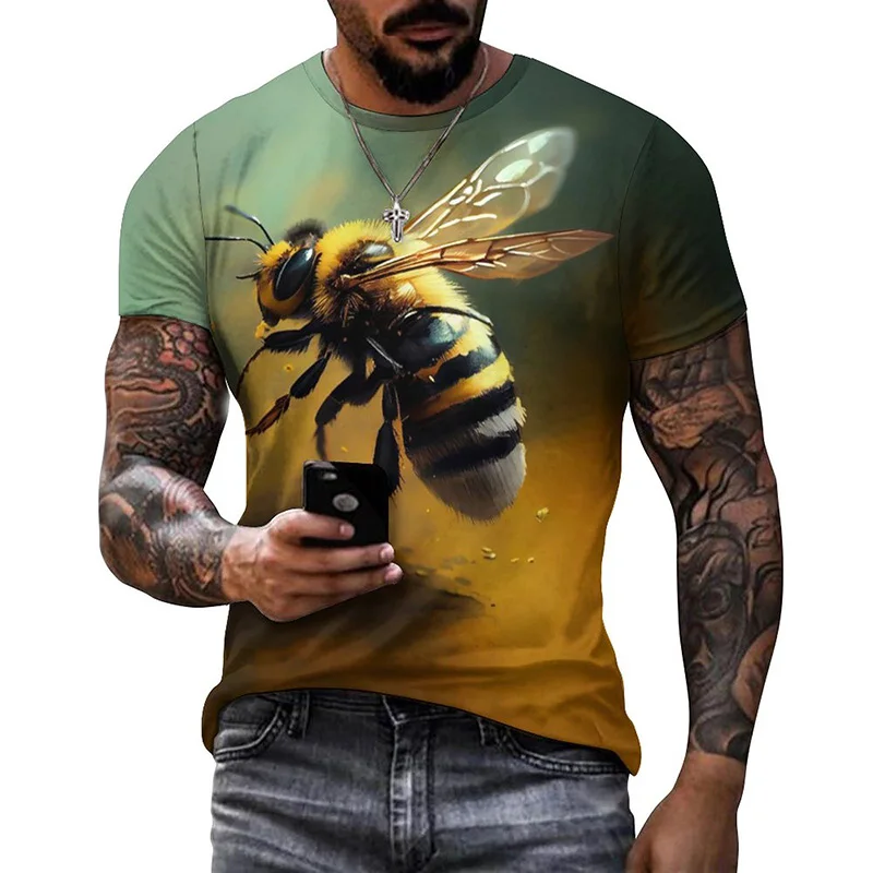 

Honeycomb Bee Graphic T Shirt Fashion 3D Print T-shirt Summer Men Casual Street Tops Tee Shirts Women Oversized Sport Sweatshirt