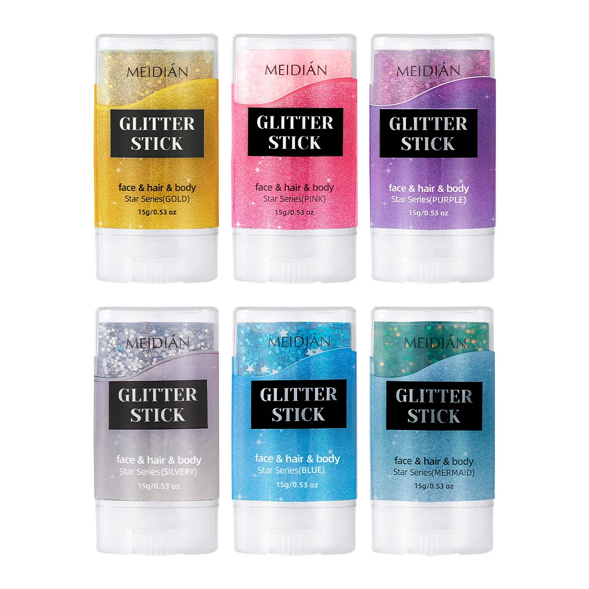 1 Uds. Barra de brillo para cara, cuerpo y cabello, Gel de lentejuelas de sirena, brillo duradero para carnaval, fiestas, herramienta de maquillaje para festivales