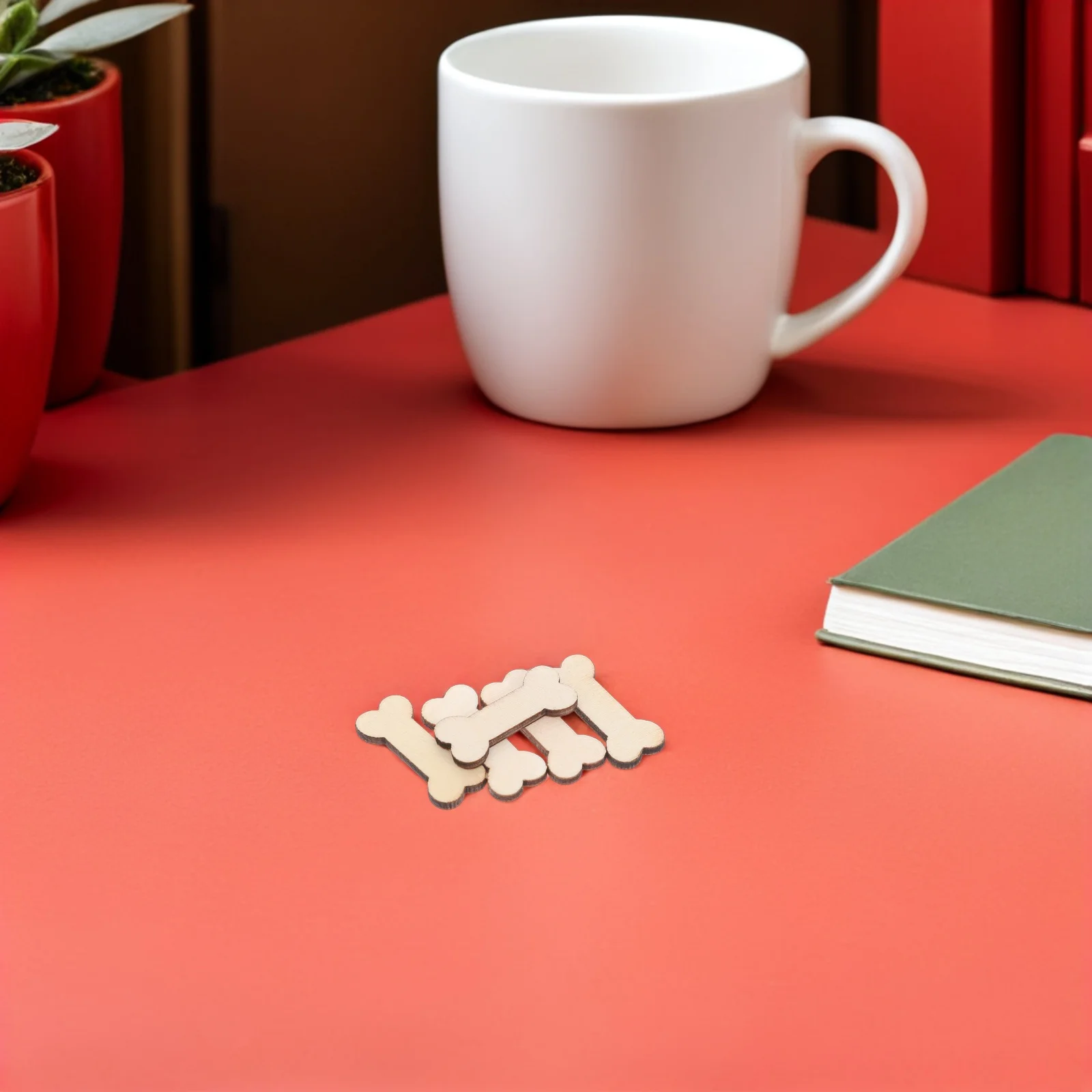 

200pcs Bone Shaped Wood Cutouts Unfinished Wooden Dog Bone Craft Pieces For Diy Home Decor Christmas Wedding Decoration Pet