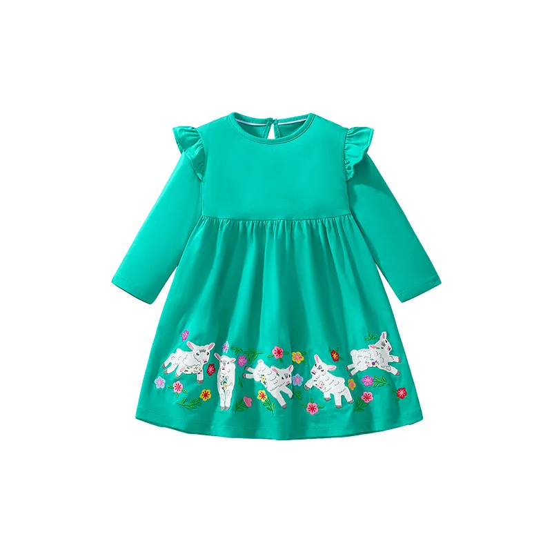 

Feng Xiaoyang Printed Long Sleeve Dress for Girls Autumn Cotton Children's Princess Dress
