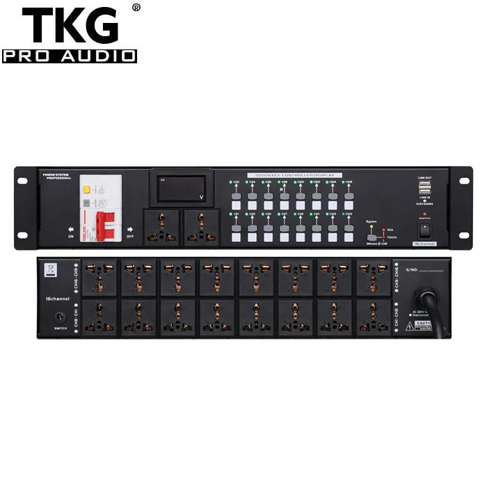 

TKG professional 16 channel 2U power supply audio sound equipment/amplifiers/speaker/power sequencer