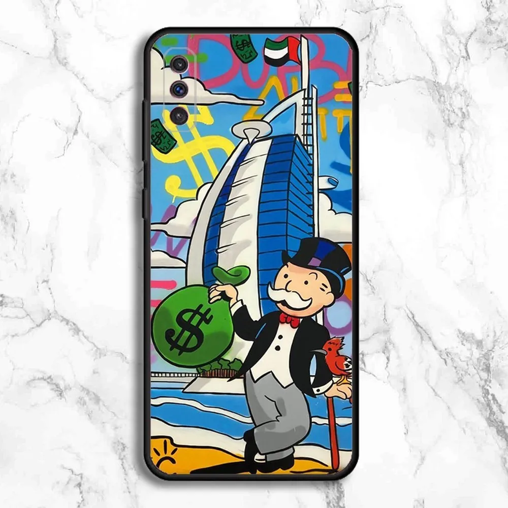 Cartoon D-Dollar M-Monopolys Phone Case For Samsung Galaxy A13,A21s,A22,A31,A32,A52,A53,A71,A80,A91 Soft Black Phone Cover