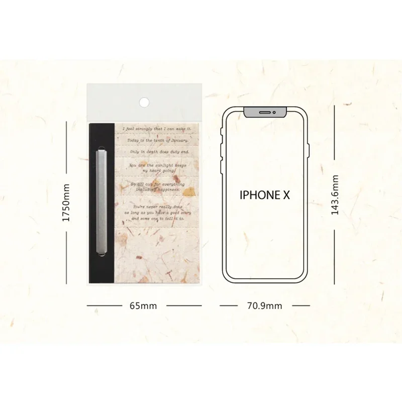 40Pcs Per Pack Material Book light Message Backing Decorative Memo Writing Pad Scrapbooking Handbook 175*65MM